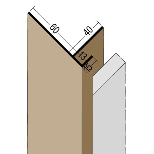 Anschlussprofil mit Schnittkantenüberdeckung PVC 3561