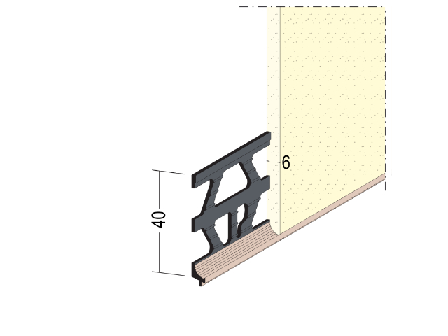 Sockelprofil für den Innen- und Außenputz