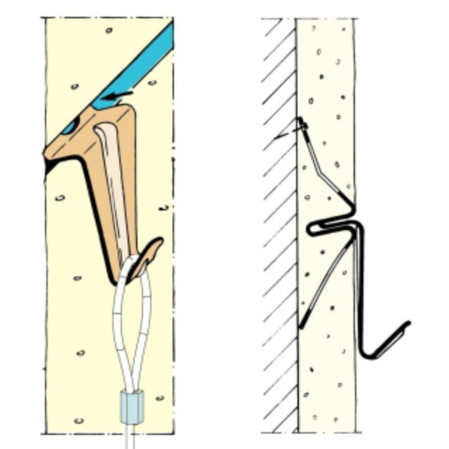 Bilderhaken für Bilderleiste 1110 für den Innenputz 1114