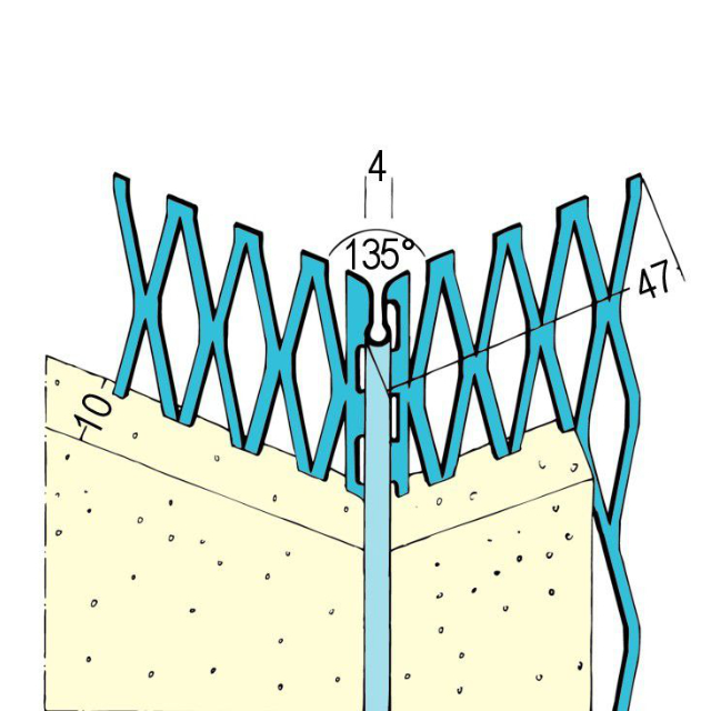 Kantenprofil 135° für den Innen- und Außenputz 1044Z