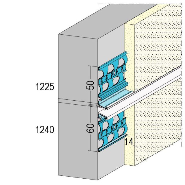 Gleitlagerfugenprofil für den Außenputz 1240