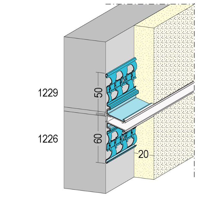 Gleitlagerfugenprofil für den Außenputz 1226