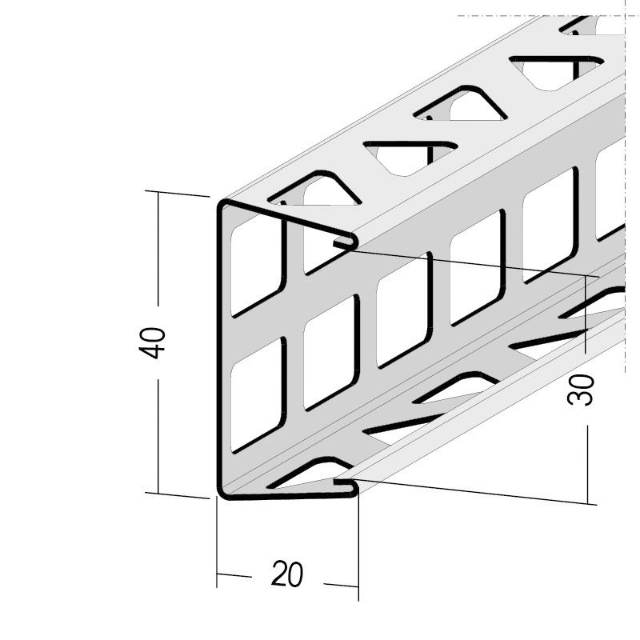 Bossenprofil für den Innen- und Außenputz 9295