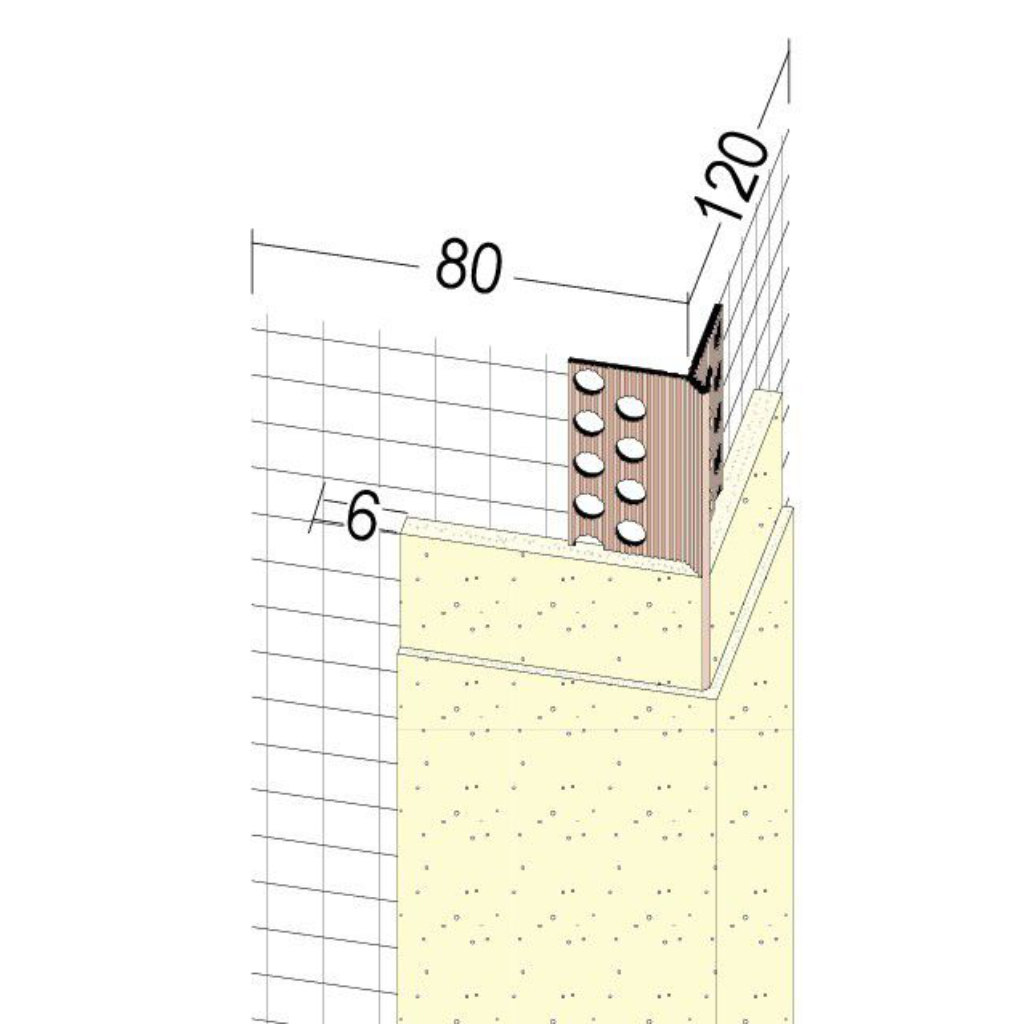 Gewebeeckwinkel mit Abzugskante für Wärmedämmung 37523