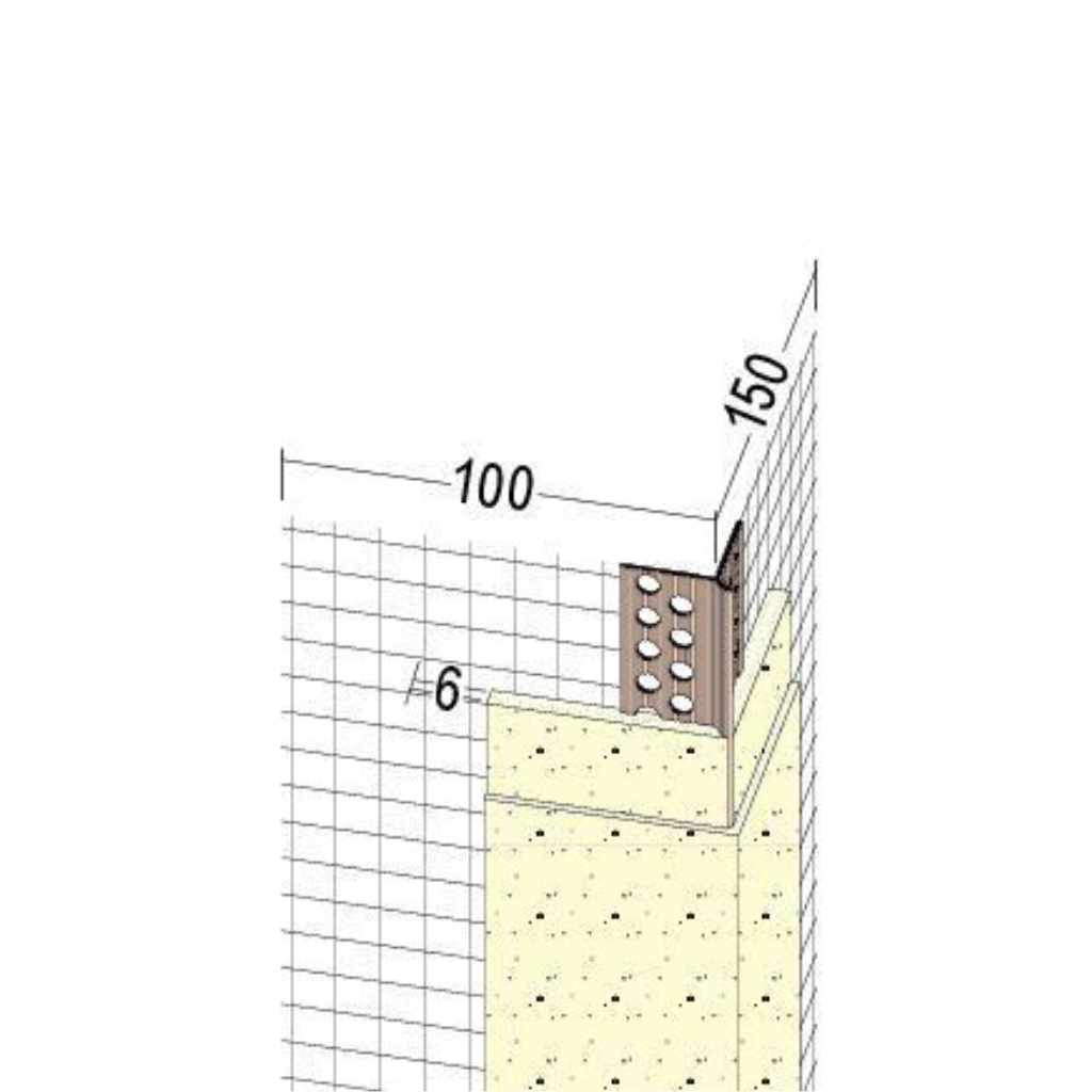 Gewebeeckwinkel mit Abzugskante für Wärmedämmung 37524