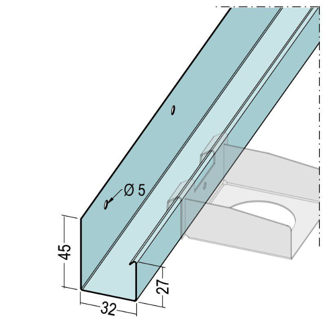 U-Anschlussprofil für höhengleiche Konstruktionen 5179