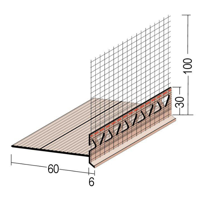 Einsteckprofil mit Tropfkante für Wärmedämmung 37500