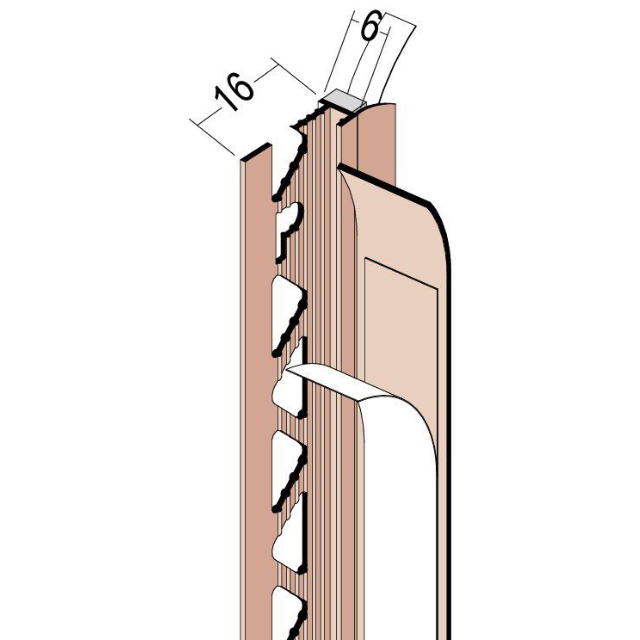 Anputzdichtleiste mit Schutzlippe für Innen- und Außenputz 37706