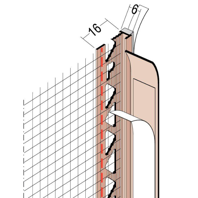 Anputzdichtleiste mit Schutzlippe, Gewebe für WDV-Systeme 37906