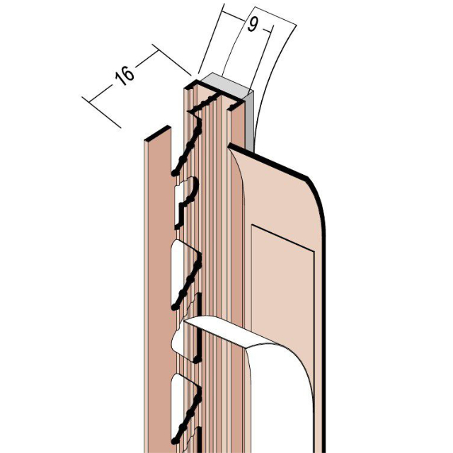 Anputzdichtleiste mit Schattenfuge für Innen- und Außenputz 37609