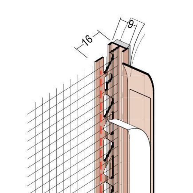 Anputzdichtleiste mit Schattenfuge, Gewebe für WDV-Systeme 37809
