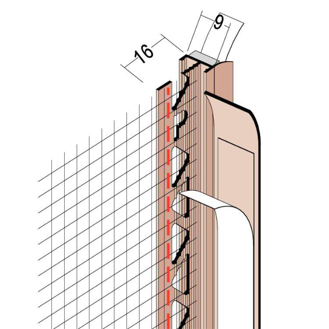 Anputzdichtleiste mit Schutzlippe, Gewebe für WDV-Systeme 37909