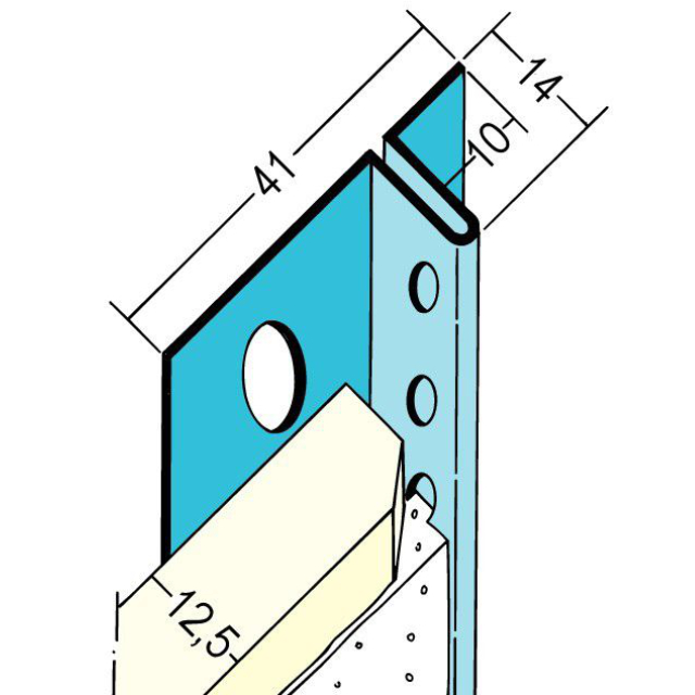 Anschlussprofil mit Schattenfuge für den Trockenbau 1314/13141