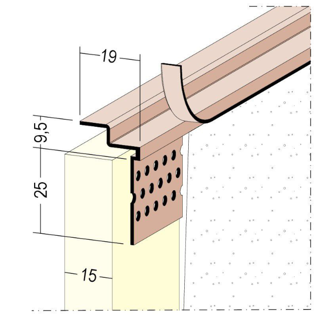 Anschlussprofil mit Schattenfuge für den Trockenbau 3788