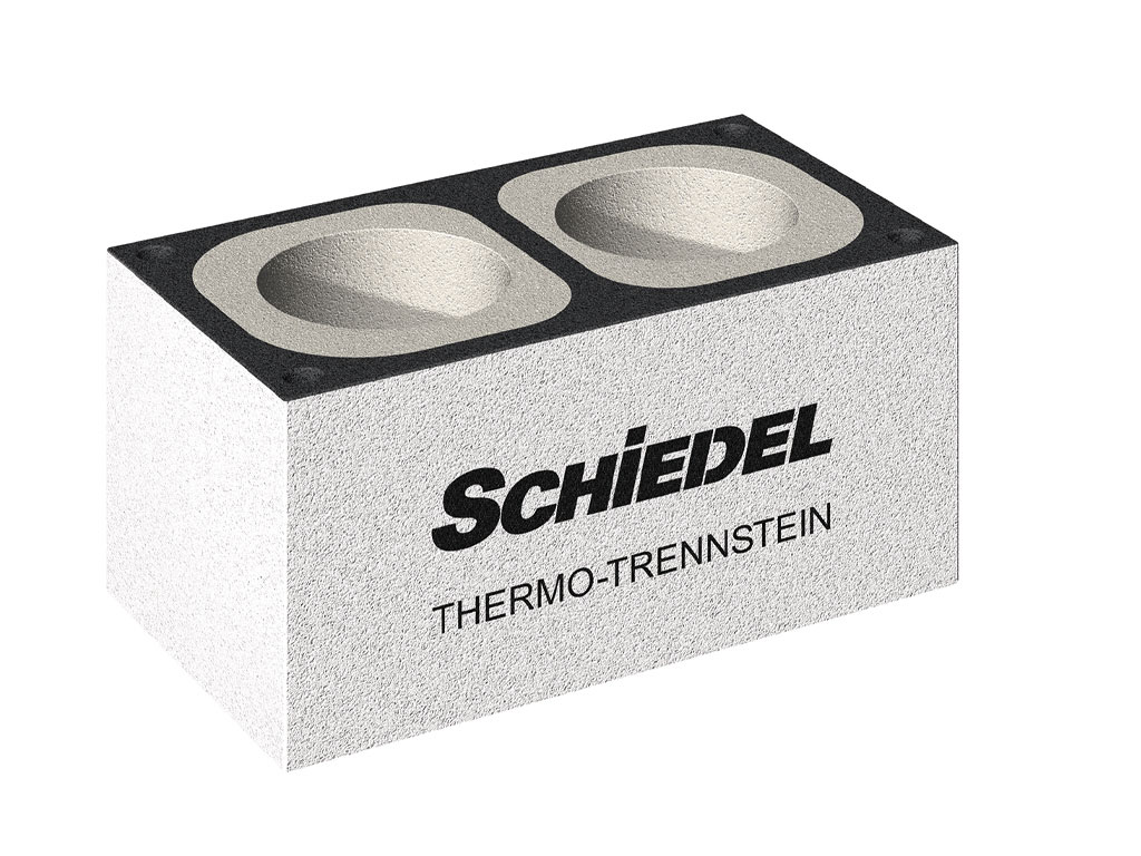Zweizügig Thermo-Trennstein Ø 20-20