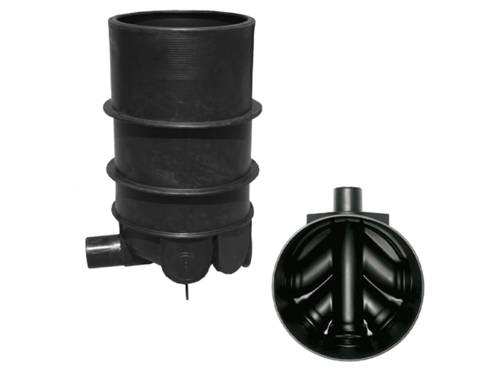 SCHACHTBODEN, gerades Hauptgerinne und 4 Anschlüsse