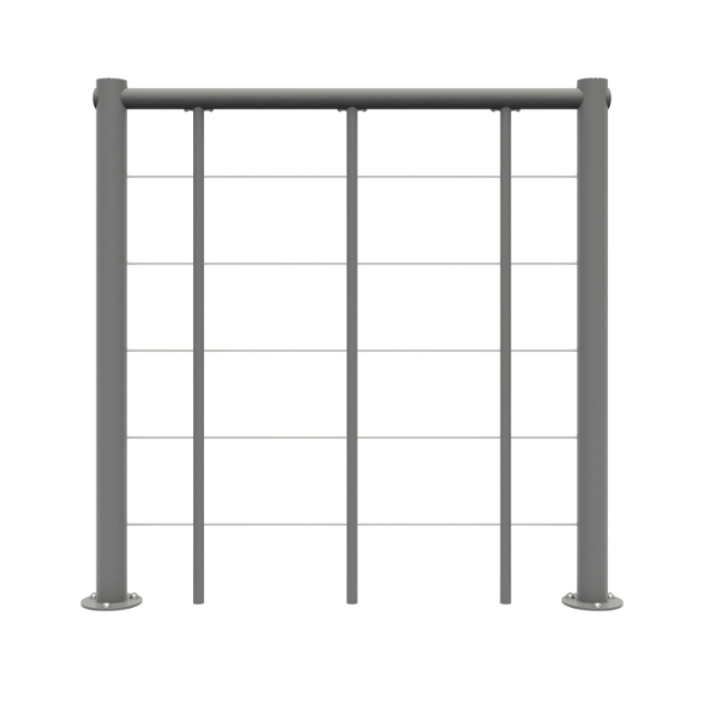 Brüstungsgeländer mit Untergurten und PVC-Handlauf