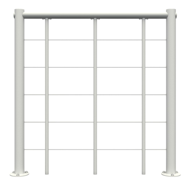 Brüstungsgeländer mit Untergurten und PVC-Handlauf