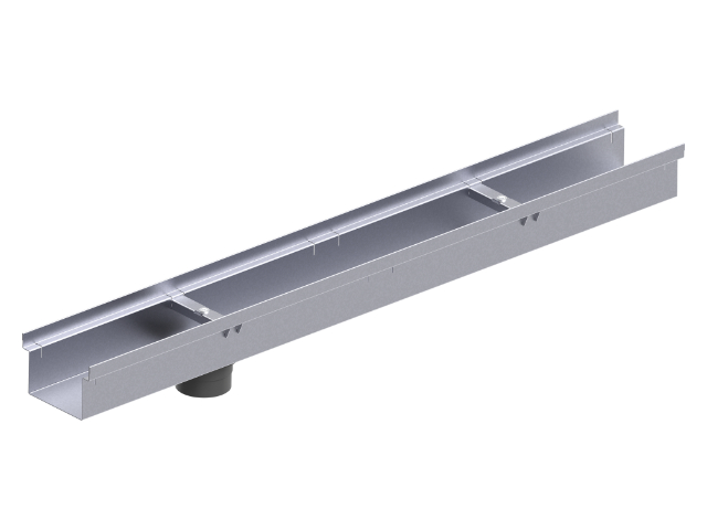 FA Fassadenrinne verzinkt Ablaufteil geschlossen inkl. Schraufstutzen DN 75 RB130