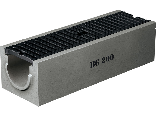 BG-CLASSIC Standardrinne Rinnenkörper mit Sicherheitsfalz NW 200