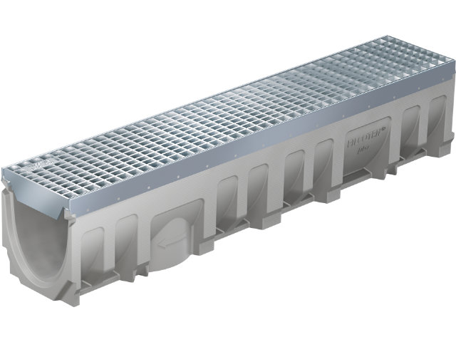 BG-FILCOTEN® pro Rinnenkörper mit Edelstahlzarge und Sicherheitsfalz NW 150, Ablaufbohrung DN 150