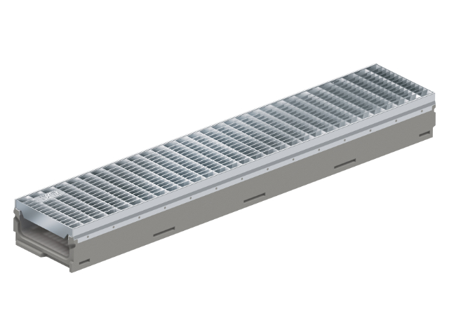 BG-FILCOTEN® pro mini Rinnenkörper mit verzinkter Stahlzarge und Sicherheitsfalz NW 150