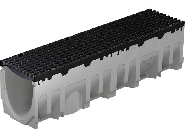 BG-FILCOTEN® pro Rinnenkörper mit Gusszarge und Sicherheitsfalz NW 200, Ablaufbohrung DN 200