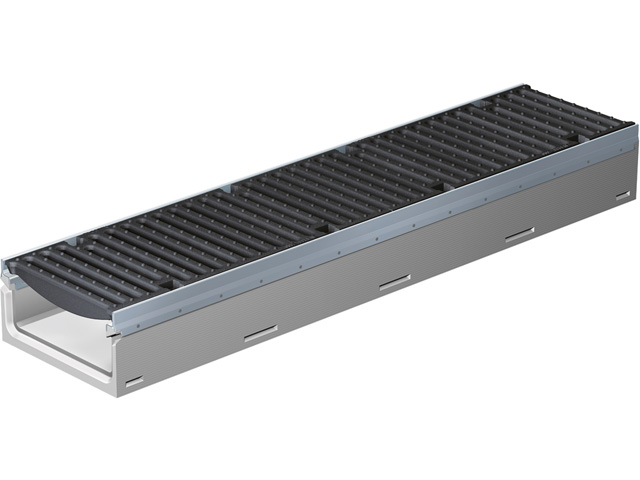 BG-FILCOTEN® pro mini Rinnenkörper mit verzinkter Stahlzarge und Sicherheitsfalz NW 200