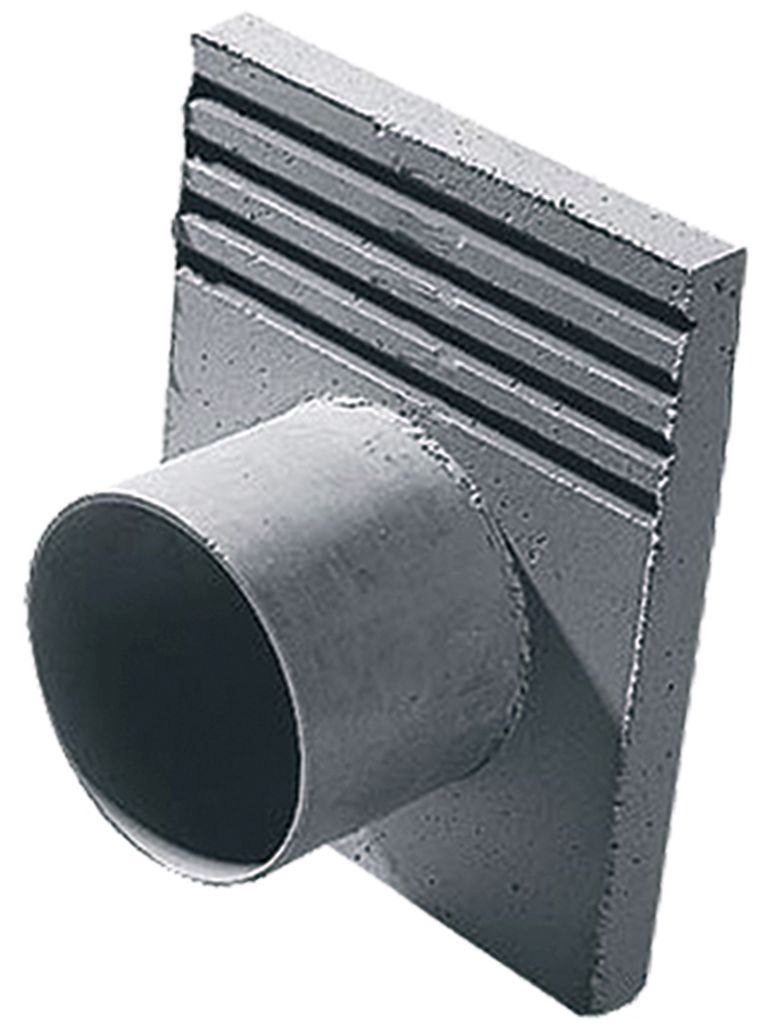 Endplatte mit Ablauf DN 200 für Standardrinne NW 200