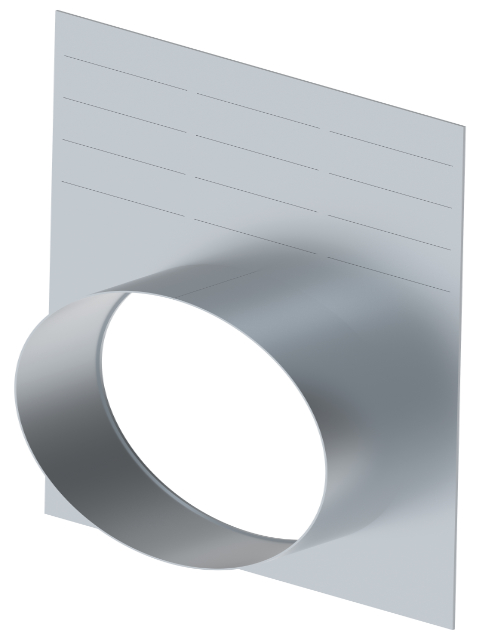 Endplatte mit Ablauf DN 200 für NW 500