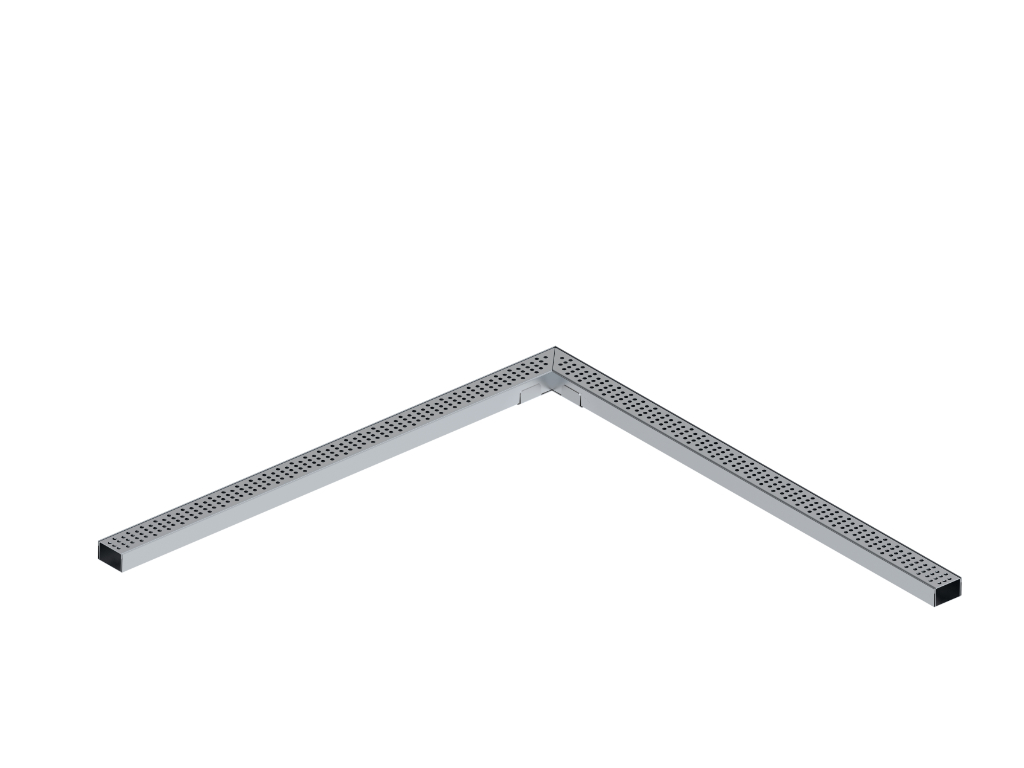 SET, Eckelement Lochoptik mit Gehrungselement links/rechts und Eckverbinder