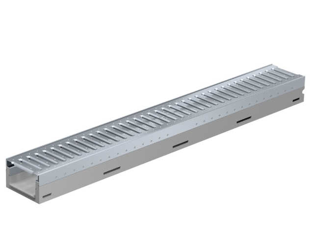 BG-FILCOTEN® tec mini Rinnenkörper mit verzinkter Stahlzarge und Sicherheitsfalz NW 100