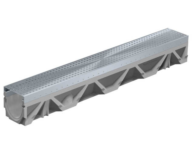 BG-FILCOTEN® tec Rinnenkörper mit verzinkter Stahlzarge und Sicherheitsfalz NW 100