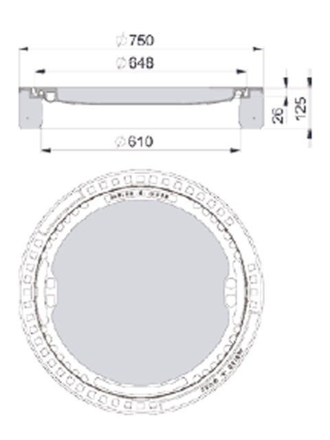 Rahmen: Beton-Guss | Deckel: Beton-Guss