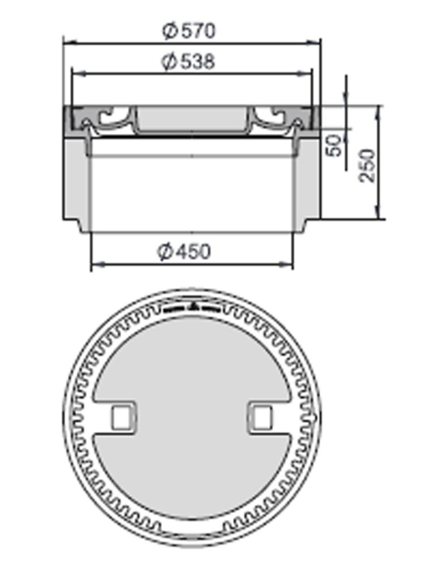 Rahmen: Beton-Guss | Deckel: Beton-Guss
