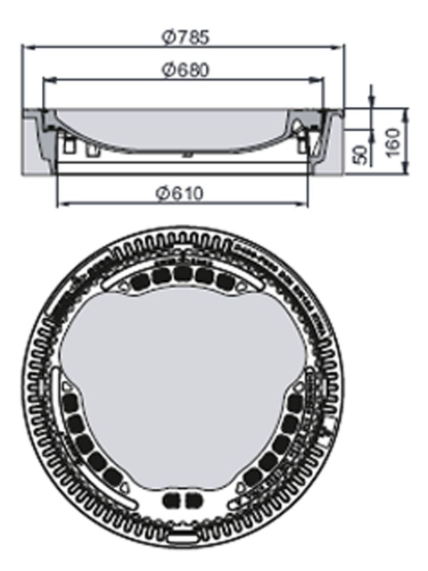 Rahmen: Beton-Guss | Deckel: Beton-Guss System MEIECO® | Klasse E 600