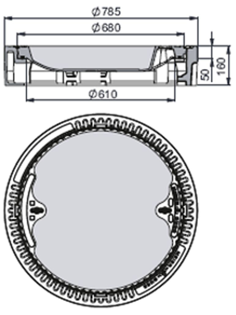 Rahmen: Gusseisen | Deckel: Beton-Guss