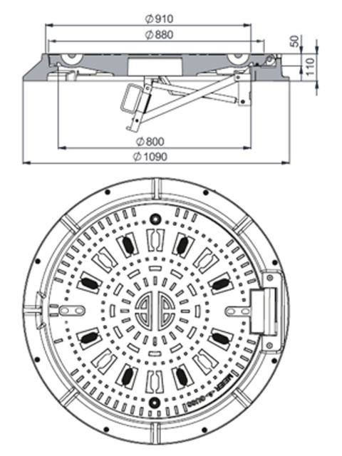 Rahmen: Gusseisen mit Flansch | Deckel: Gusseisen System BUDALOCK®