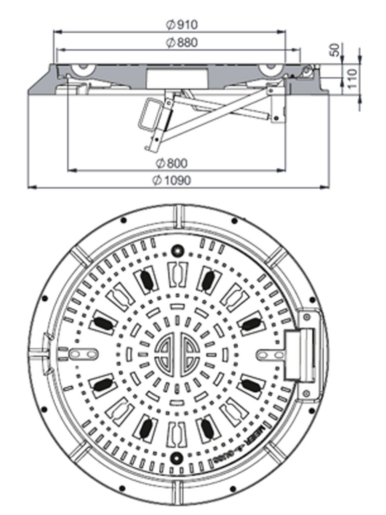 Rahmen: Gusseisen mit Flansch | Deckel: Gusseisen System BUDALOCK®