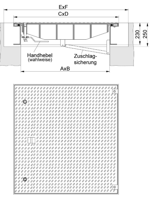 Rahmen: Stahl, nichtrostend | Deckel: Stahl, nichtrostend
