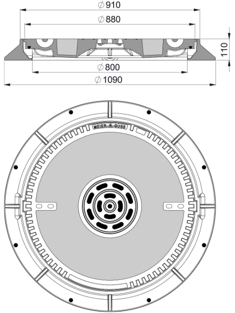Rahmen: Gusseisen | Deckel: Beton-Guss