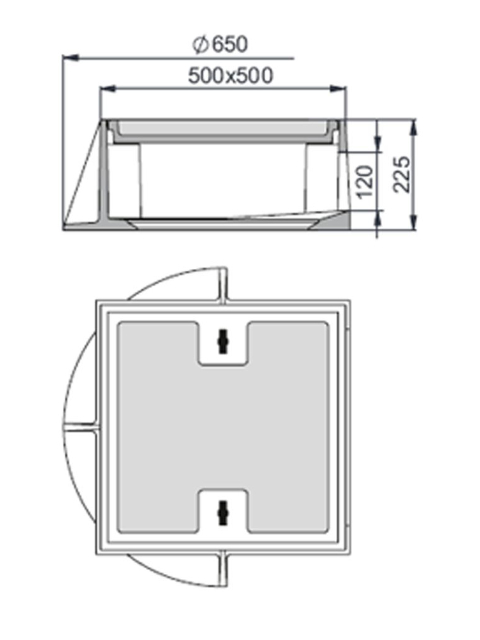 Rahmen: Gusseisen | Deckel: Beton-Guss