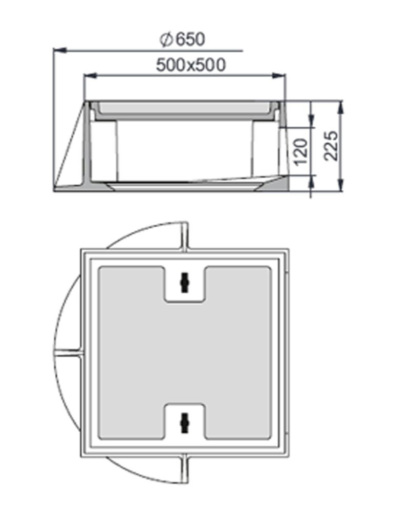 Rahmen: Gusseisen | Deckel: Beton-Guss