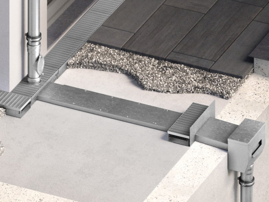 Kaskadenelement Profiline 2.0 Bauhöhe 80, Edelstahl, Breite 250 mm