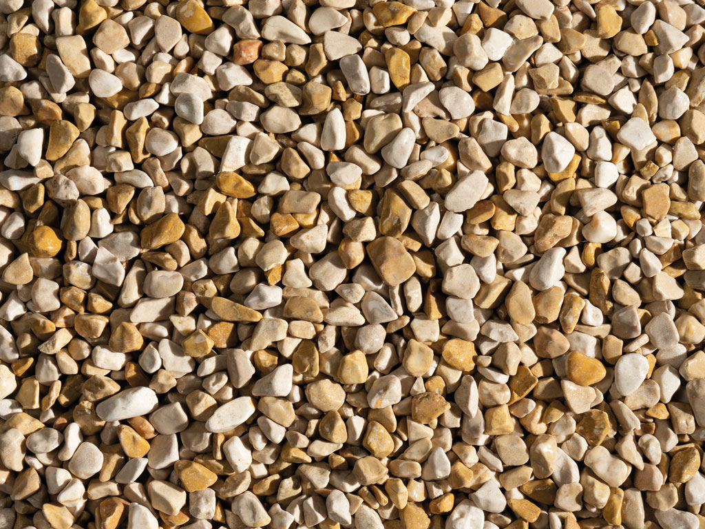 Marmorzierkiesel, Gelb-Beige