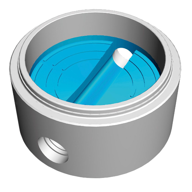 Schacht DN1000 - BE/KU Schachtboden DN1000 (RW Blau) - Hauptgerinne Gerade