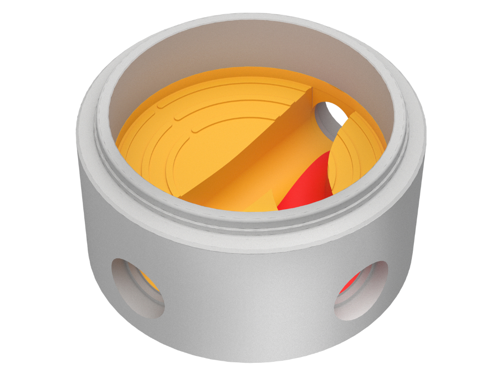 Ausprägungen für Schachtbodenteile DN1000, DN 800 u. DN600 - Ausprägung für seitliche Zuläufe zum Hauptgerinne gerade