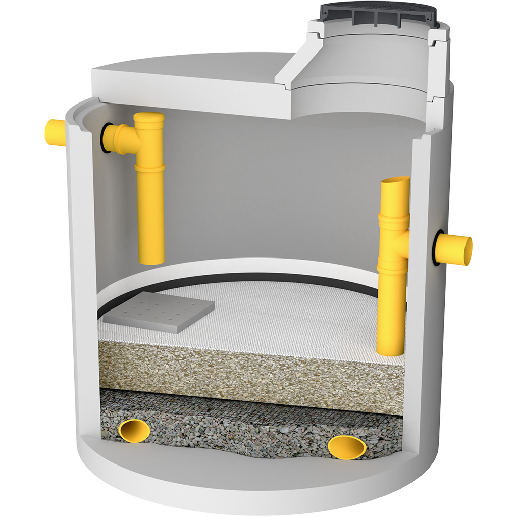 AQUA CLEAN ACSF-TF-E Filterschacht mit technischem Filter mit Einstau