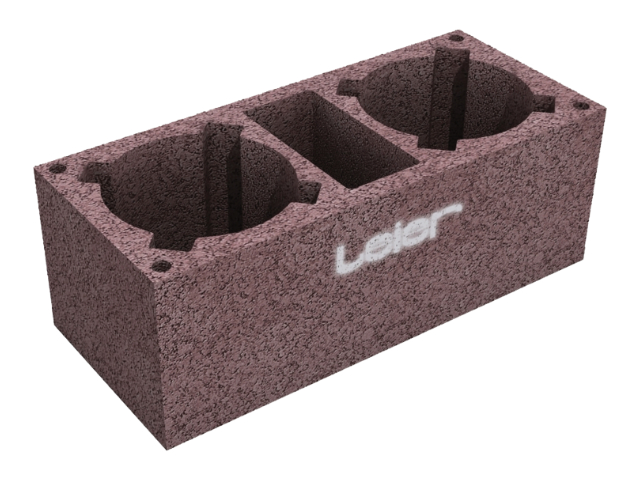 Mantelstein Zweizügig mit Installationsschacht